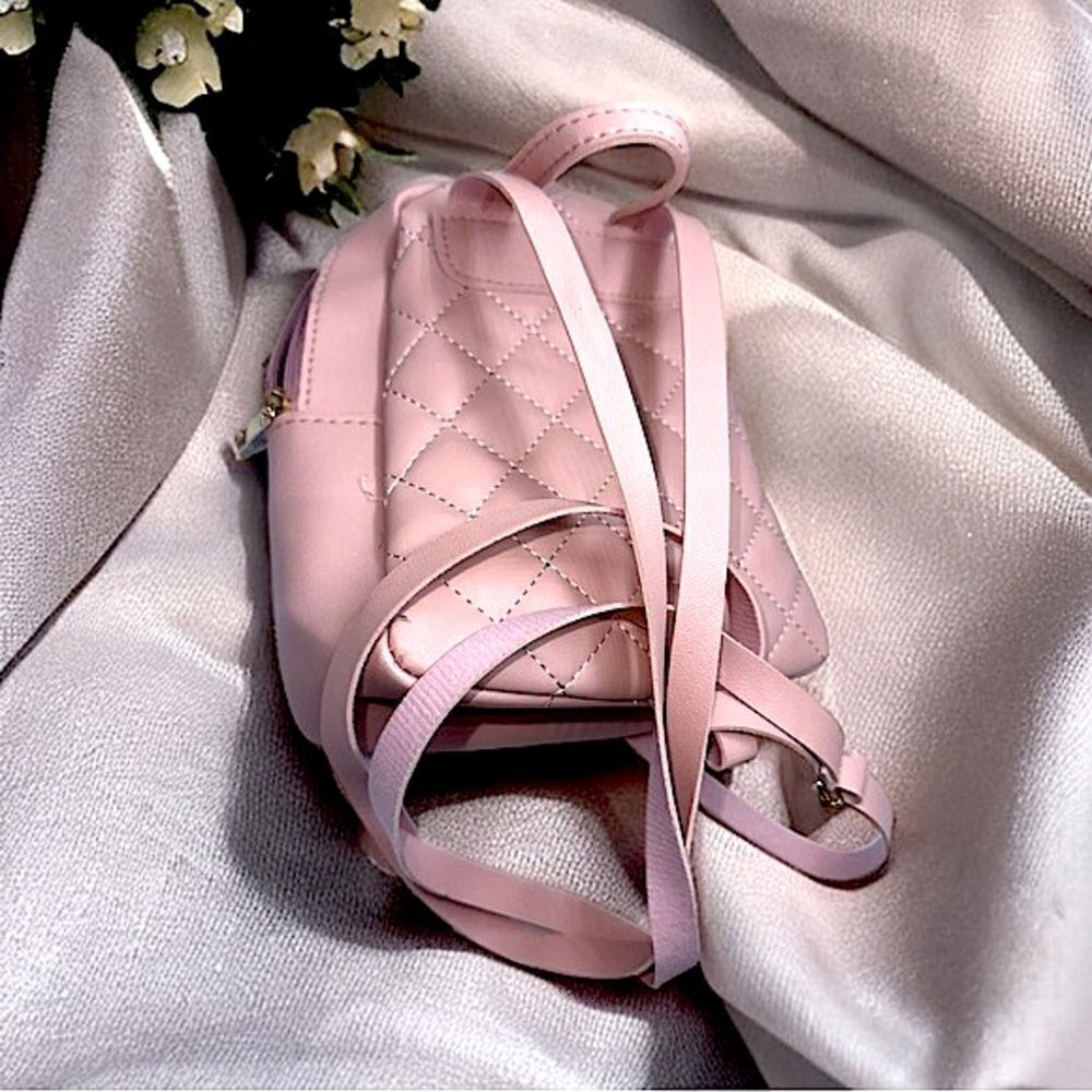 White Leather Mini-Backpack, New - Picture 10 of 14